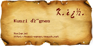 Kuszi Ágnes névjegykártya