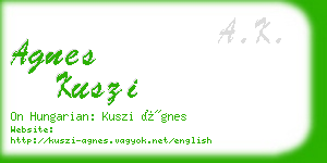 agnes kuszi business card